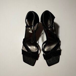 Franco Sarto Black Strappy Heels